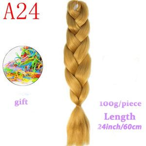 MERISIHAIR 24 inch Jumbo Braids Long Ombre Jumbo Synthetic Braiding Hair Crochet Blonde Pink Blue Grey Hair Extensions African