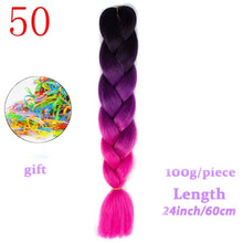 Load image into Gallery viewer, MERISIHAIR 24 inch Jumbo Braids Long Ombre Jumbo Synthetic Braiding Hair Crochet Blonde Pink Blue Grey Hair Extensions African