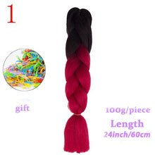 Load image into Gallery viewer, MERISIHAIR 24 inch Jumbo Braids Long Ombre Jumbo Synthetic Braiding Hair Crochet Blonde Pink Blue Grey Hair Extensions African