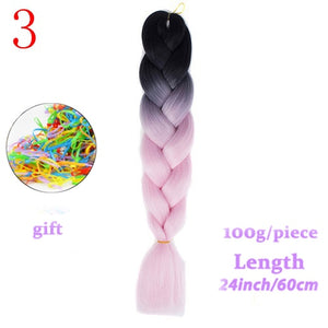 MERISIHAIR 24 inch Jumbo Braids Long Ombre Jumbo Synthetic Braiding Hair Crochet Blonde Pink Blue Grey Hair Extensions African