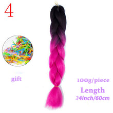 Load image into Gallery viewer, MERISIHAIR 24 inch Jumbo Braids Long Ombre Jumbo Synthetic Braiding Hair Crochet Blonde Pink Blue Grey Hair Extensions African