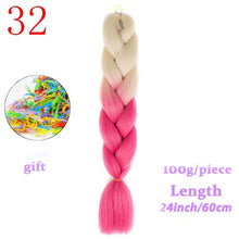 Load image into Gallery viewer, MERISIHAIR 24 inch Jumbo Braids Long Ombre Jumbo Synthetic Braiding Hair Crochet Blonde Pink Blue Grey Hair Extensions African