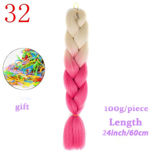 MERISIHAIR 24 inch Jumbo Braids Long Ombre Jumbo Synthetic Braiding Hair Crochet Blonde Pink Blue Grey Hair Extensions African