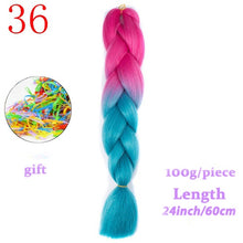 Load image into Gallery viewer, MERISIHAIR 24 inch Jumbo Braids Long Ombre Jumbo Synthetic Braiding Hair Crochet Blonde Pink Blue Grey Hair Extensions African