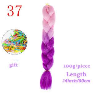 MERISIHAIR 24 inch Jumbo Braids Long Ombre Jumbo Synthetic Braiding Hair Crochet Blonde Pink Blue Grey Hair Extensions African