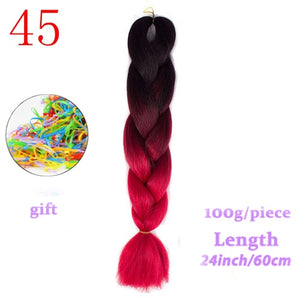 MERISIHAIR 24 inch Jumbo Braids Long Ombre Jumbo Synthetic Braiding Hair Crochet Blonde Pink Blue Grey Hair Extensions African