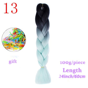 MERISIHAIR 24 inch Jumbo Braids Long Ombre Jumbo Synthetic Braiding Hair Crochet Blonde Pink Blue Grey Hair Extensions African