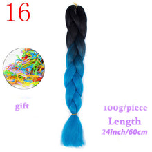 Load image into Gallery viewer, MERISIHAIR 24 inch Jumbo Braids Long Ombre Jumbo Synthetic Braiding Hair Crochet Blonde Pink Blue Grey Hair Extensions African