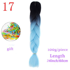 MERISIHAIR 24 inch Jumbo Braids Long Ombre Jumbo Synthetic Braiding Hair Crochet Blonde Pink Blue Grey Hair Extensions African