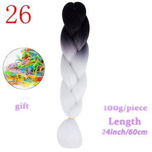 MERISIHAIR 24 inch Jumbo Braids Long Ombre Jumbo Synthetic Braiding Hair Crochet Blonde Pink Blue Grey Hair Extensions African