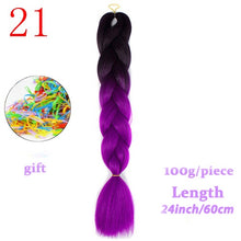 Load image into Gallery viewer, MERISIHAIR 24 inch Jumbo Braids Long Ombre Jumbo Synthetic Braiding Hair Crochet Blonde Pink Blue Grey Hair Extensions African