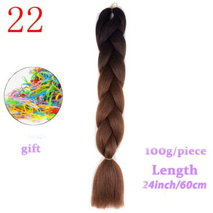 MERISIHAIR 24 inch Jumbo Braids Long Ombre Jumbo Synthetic Braiding Hair Crochet Blonde Pink Blue Grey Hair Extensions African