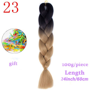 MERISIHAIR 24 inch Jumbo Braids Long Ombre Jumbo Synthetic Braiding Hair Crochet Blonde Pink Blue Grey Hair Extensions African