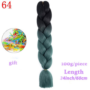 MERISIHAIR 24 inch Jumbo Braids Long Ombre Jumbo Synthetic Braiding Hair Crochet Blonde Pink Blue Grey Hair Extensions African