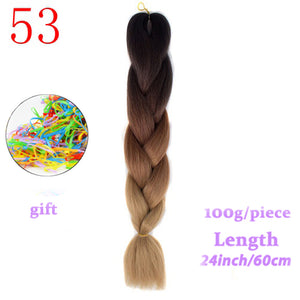 MERISIHAIR 24 inch Jumbo Braids Long Ombre Jumbo Synthetic Braiding Hair Crochet Blonde Pink Blue Grey Hair Extensions African