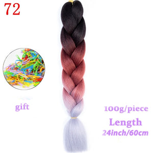 MERISIHAIR 24 inch Jumbo Braids Long Ombre Jumbo Synthetic Braiding Hair Crochet Blonde Pink Blue Grey Hair Extensions African