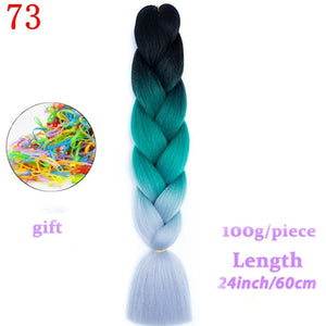 MERISIHAIR 24 inch Jumbo Braids Long Ombre Jumbo Synthetic Braiding Hair Crochet Blonde Pink Blue Grey Hair Extensions African