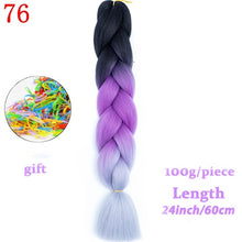 Load image into Gallery viewer, MERISIHAIR 24 inch Jumbo Braids Long Ombre Jumbo Synthetic Braiding Hair Crochet Blonde Pink Blue Grey Hair Extensions African