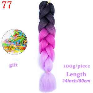 MERISIHAIR 24 inch Jumbo Braids Long Ombre Jumbo Synthetic Braiding Hair Crochet Blonde Pink Blue Grey Hair Extensions African