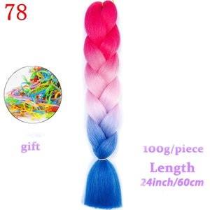 MERISIHAIR 24 inch Jumbo Braids Long Ombre Jumbo Synthetic Braiding Hair Crochet Blonde Pink Blue Grey Hair Extensions African