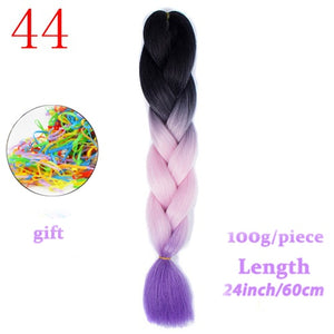 MERISIHAIR 24 inch Jumbo Braids Long Ombre Jumbo Synthetic Braiding Hair Crochet Blonde Pink Blue Grey Hair Extensions African