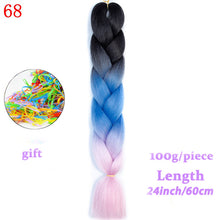 Load image into Gallery viewer, MERISIHAIR 24 inch Jumbo Braids Long Ombre Jumbo Synthetic Braiding Hair Crochet Blonde Pink Blue Grey Hair Extensions African