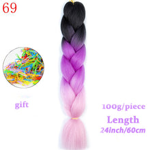 Load image into Gallery viewer, MERISIHAIR 24 inch Jumbo Braids Long Ombre Jumbo Synthetic Braiding Hair Crochet Blonde Pink Blue Grey Hair Extensions African