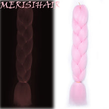 Load image into Gallery viewer, MERISIHAIR 24 inch Jumbo Braids Long Ombre Jumbo Synthetic Braiding Hair Crochet Blonde Pink Blue Grey Hair Extensions African