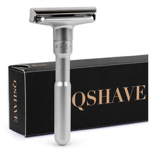 Load image into Gallery viewer, QSHAVE Adjustable Safety Razor Double Edge Classic Mens Shaving Mild to Aggressive 1-6 File Hair Removal Shaver it with 5 Blades