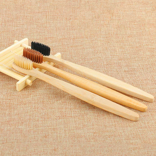 1PC Environmental Bamboo Charcoal Health Toothbrush  For Oral Care Teeth Cleaning Eco Medium Soft Bristle Brushes