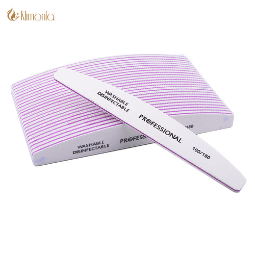 10pcs/lot Professional Nail File 100/180 Half Moon Sandpaper Nail Sanding Blocks Grinding Polishing Manicure Care Tools