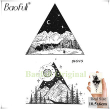 Load image into Gallery viewer, Baofuli Waterproof Temporary Sticker Geometric Planet Jellyfish Tattoo Black Triangle Tattoos Body Arm Men Fake Tatoos Chains